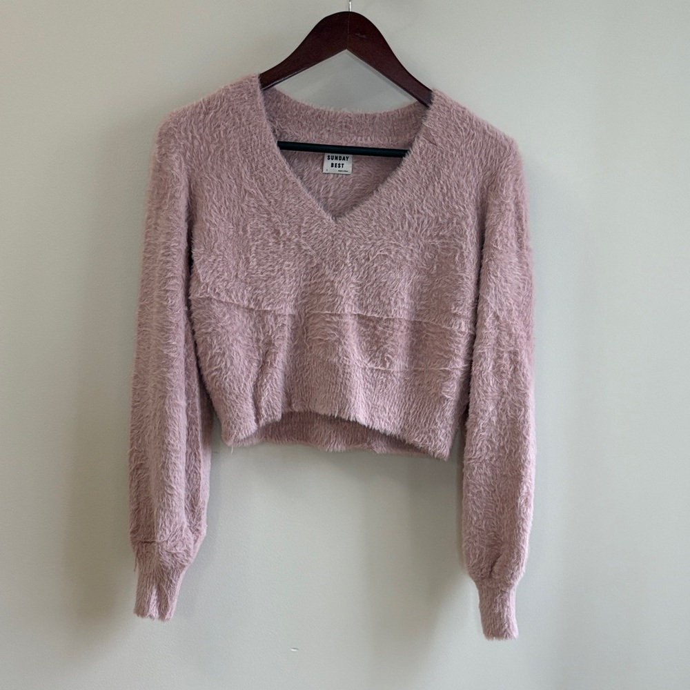 Sunday Best Dusty Pink V-Neck Sweater